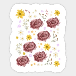 Colorful Floral Design Sticker